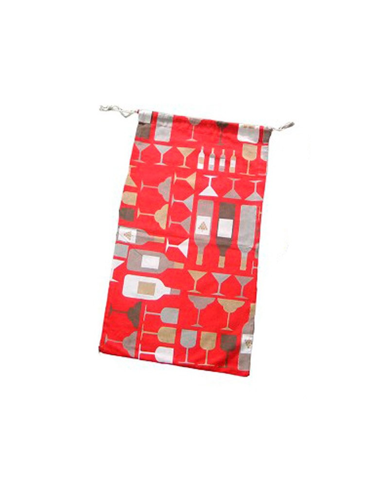 Bolsa Pan Algodón Botellas roja