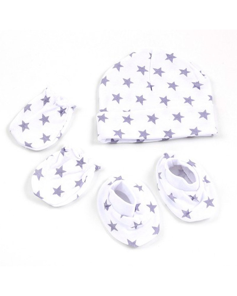 Set Regalo Bebé 3 piezas Algodón Estrella gris