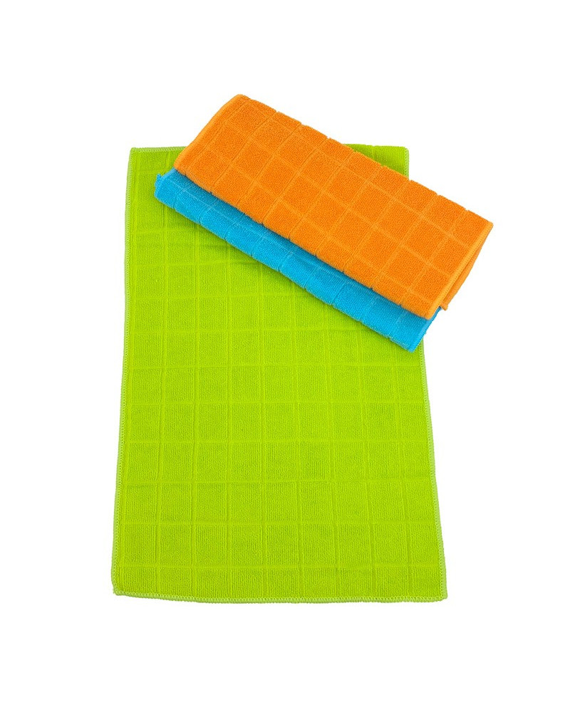 Set de 3 paños de cocina para superficies delicadas.