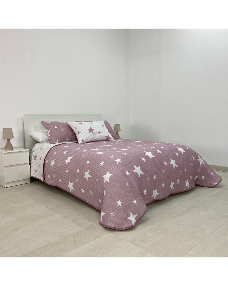 Colcha Piqué Reversible Rocío De Rufino Díaz: Juvenil, 350gr/m2 Y Dos Colchas En Una (90 Cm, Rosa)