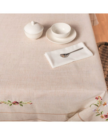 Mantel Bordado Rosa beige