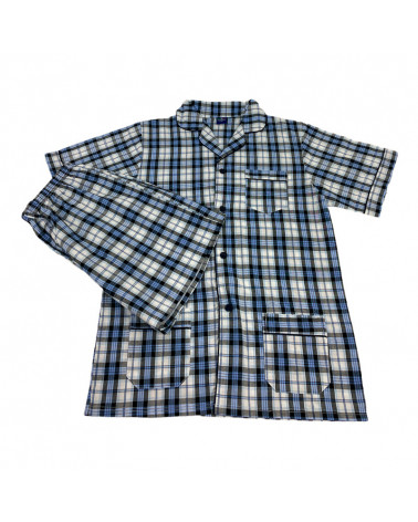 Pijama Verano Tela Caballero Abierto Corto Alex con la mejor oferta Talla M  Color Azul