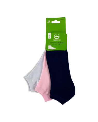 Calcetín Tobillero Mujer Algodón Pack 3