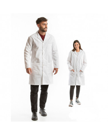 Bata Sanitaria Unisex Sarga blanca