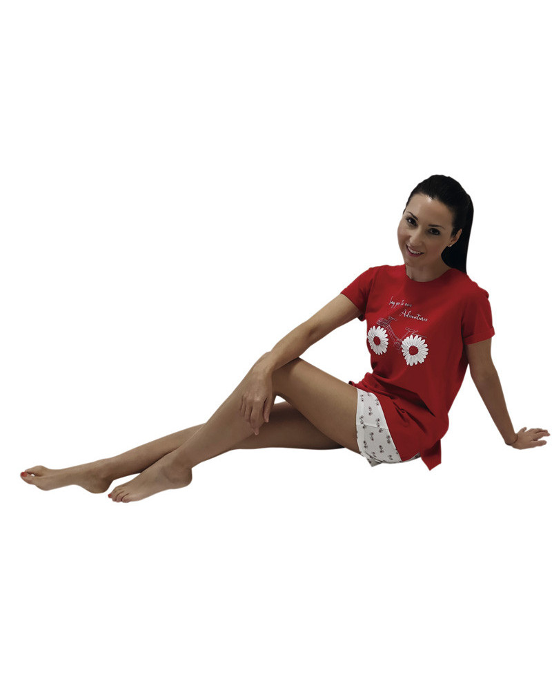 Pijama Verano Algodón Serena rojo