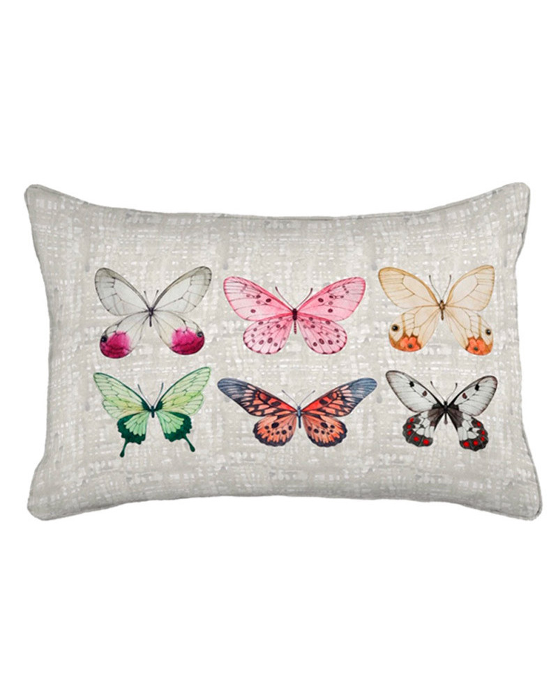 Funda Cojín Digital Mariposas beige