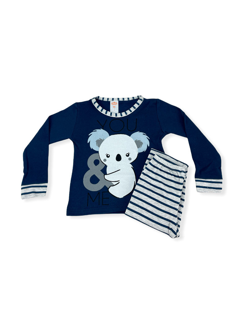 Pijama Invierno Barato Algodón Niña Koala azul