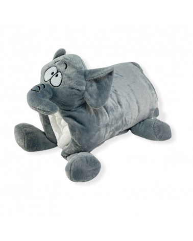 Peluche + Manta Coralina Borreguillo Elefante gris