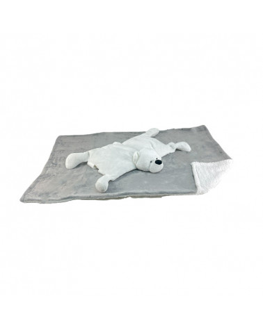 Peluche + Manta Coralina Borreguillo Osito blanco