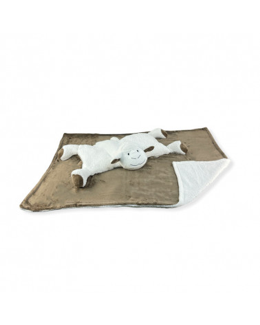 Peluche + Manta Coralina Borreguillo Ovejita blanca