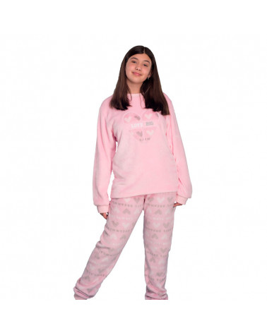 Pijama Invierno Mujer Coralina Love Don Algodón a precio barato