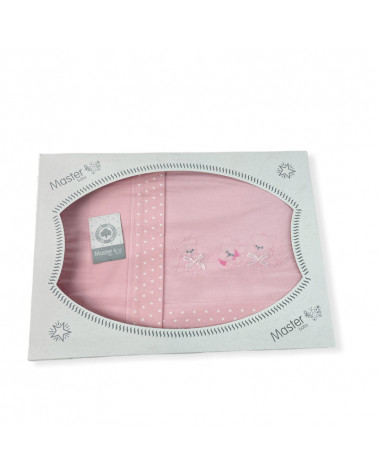 Juego Sábanas Cuna 3 Piezas 100% Algodón Ositos rosa