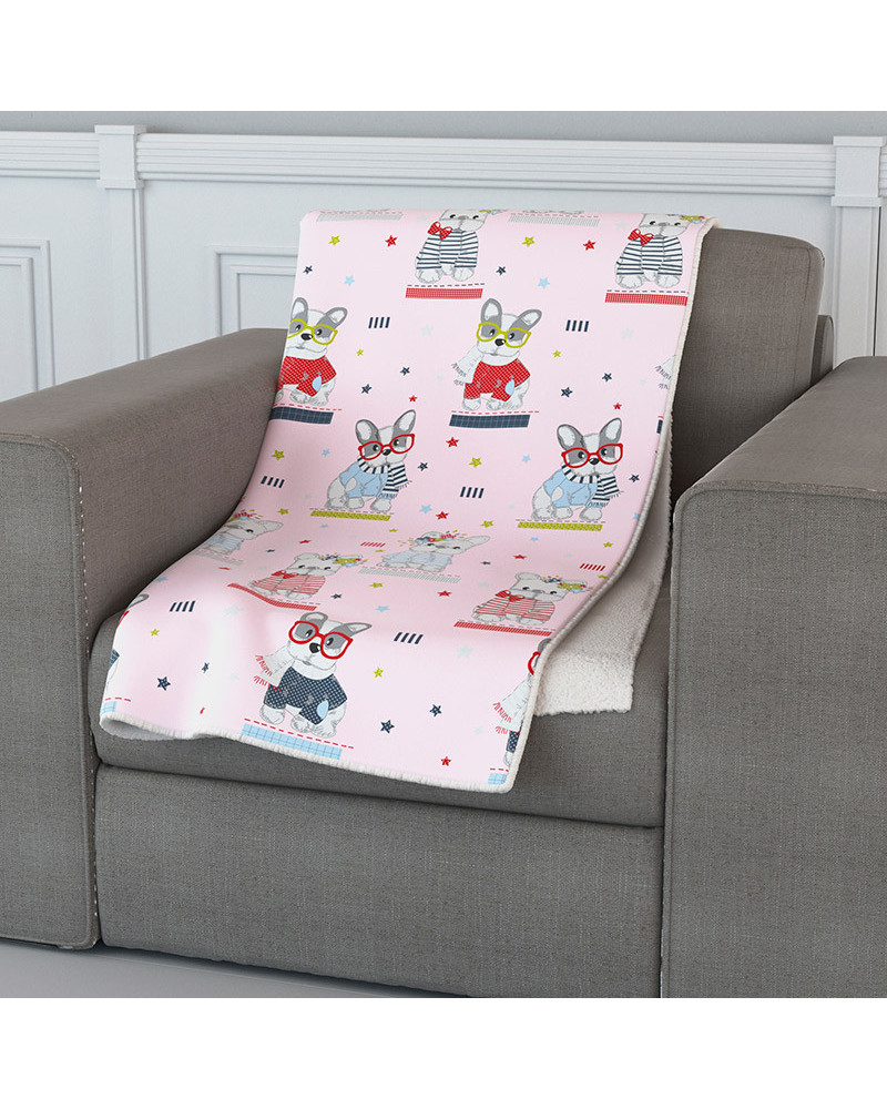 Manta Multiusos Sedalina Borreguillo Infantil Puppy rosa