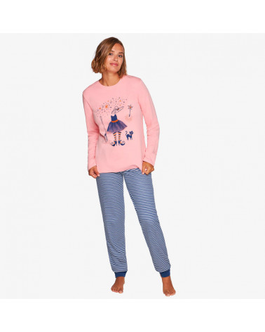 Pijama Mujer Invierno Algodón MuyDeMi Hechicera con la mejor oferta Talla S  Color Rosa