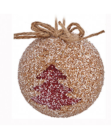 Juego 2 Bolas 10 Cm Árbol Navidad Pino dorado
