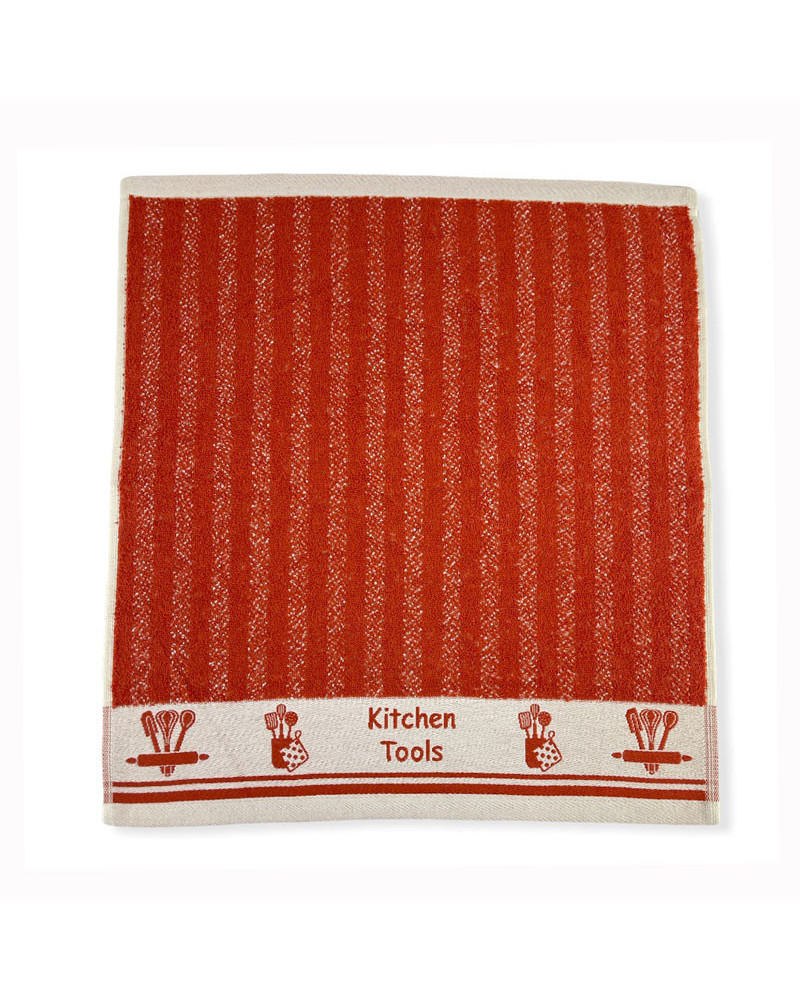 Paño Cocina 100% Algodón Rizo 450 gr/m2 Utensilios naranja