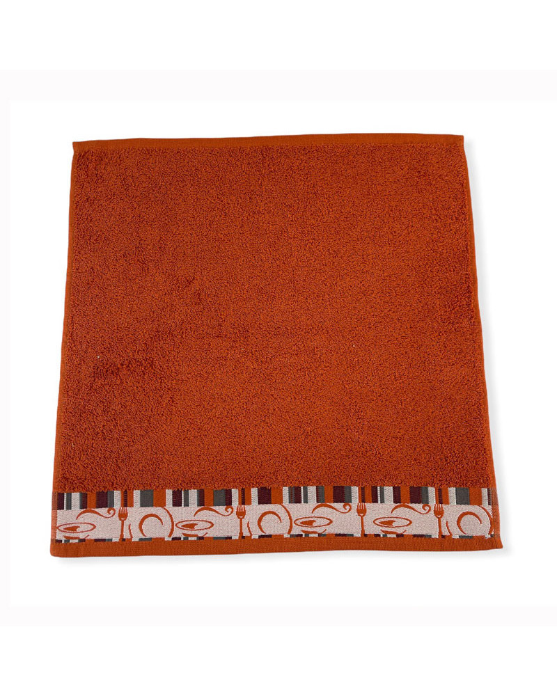 Paño Cocina 100% Algodón Rizo 500 gr/m2 Plato naranja