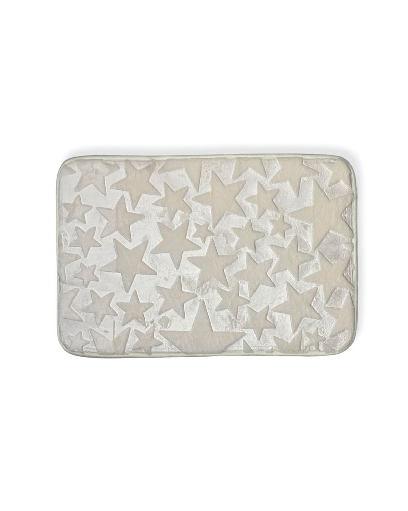Alfombra Microfibra Baño Estrellas crudo