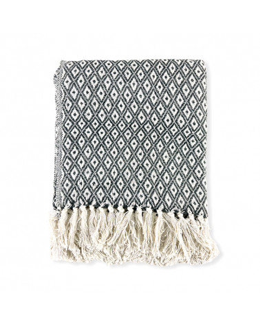 Foulard Multiusos Algodón Flecos Étnica Rombo gris