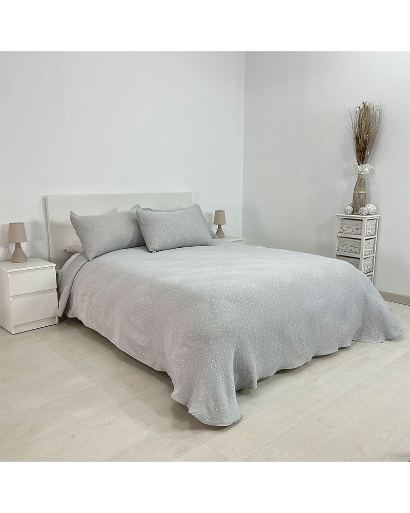 Colcha Piqué Verano Elsa gris