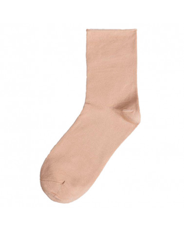 Calcetín Mujer Algodón Sin Puño Hilo Escocia beige