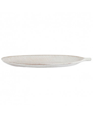 Bandeja Mesa Madera Decoración Hoja blanca