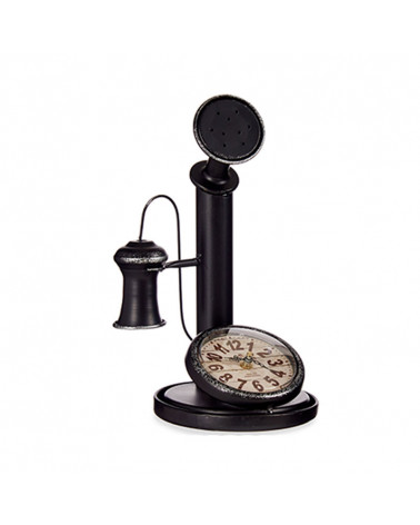 Reloj de Metal Teléfono Antiguo negro