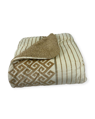 Edredón Acolchado Coralina Sherpa Greca beige
