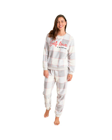 Pijama Mujer Invierno MuyDeMi Coralina Self Love gris