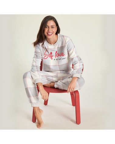 Pijama Mujer Invierno MuyDeMi Coralina Self Love gris