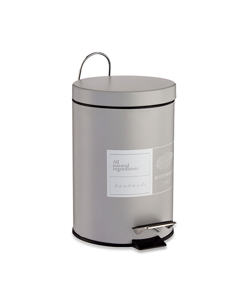 Papelera Acero Beauty 3l gris