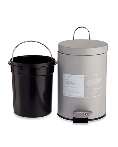 Papelera Acero Beauty 3l gris