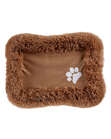 Cuna Mascota Rectangular Huella marrón
