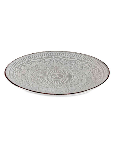 Plato Gres Relieve Jaén gris