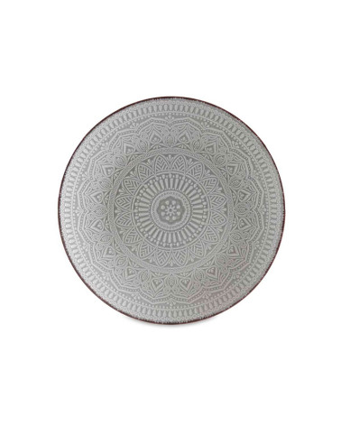 Plato Gres Relieve Jaén gris