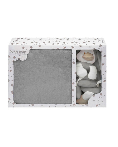Set Regalo Bebé Manta + Peluche Espiral Patito gris