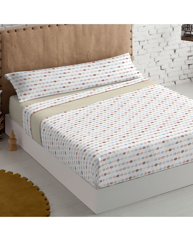 Juego Sábanas Invierno 3 piezas Coralina Savia beige