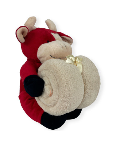 Set Regalo Coralina Manta + Peluche Vaquita rojo