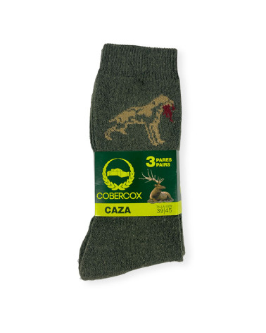 Calcetín Hombre Caza Pack 3 verde