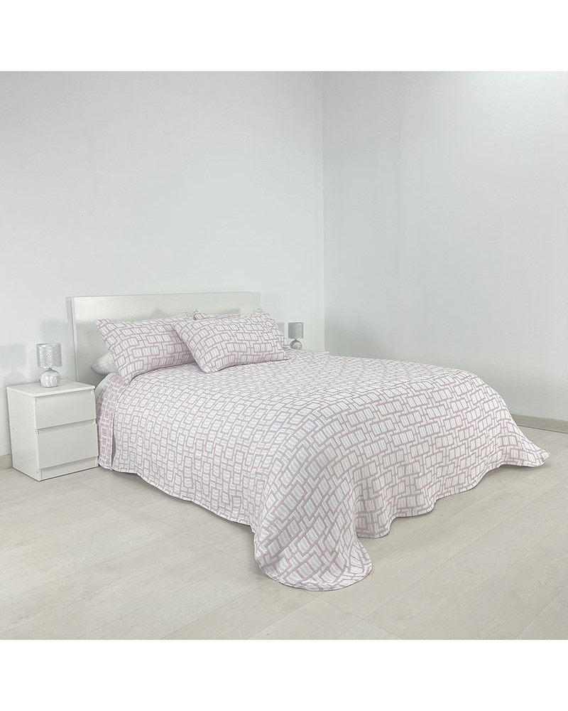 Colcha Piqué Verano Sol rosa nude