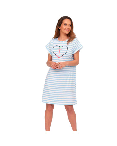 Camisón Verano Mujer Estampado Corazón MuyDemi azul