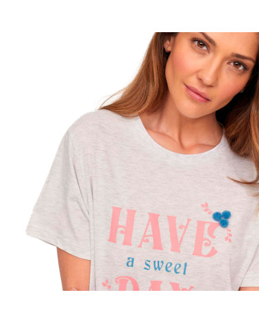 Camisón Verano Mujer Estampado MuyDemi gris