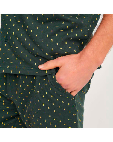 Pijama Abierto Hombre Algodón Verano MuyDemi verde