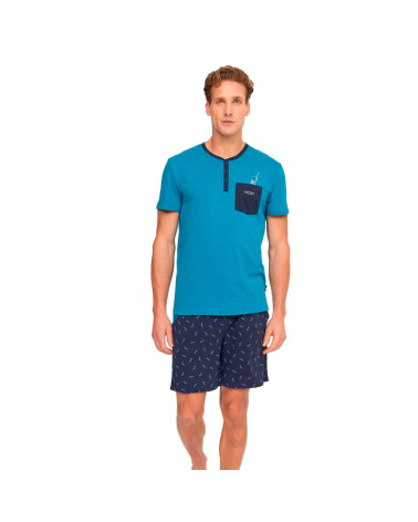Pijama Hombre Algodón Iphone Verano MuyDemi azul