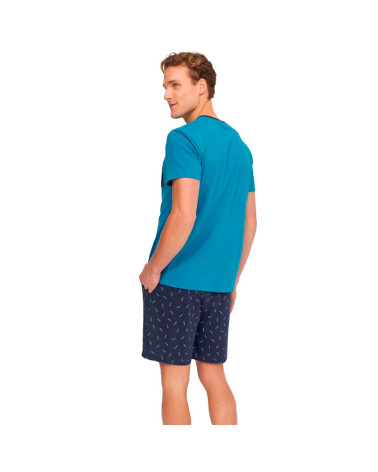 Pijama Hombre Algodón Iphone Verano MuyDemi azul