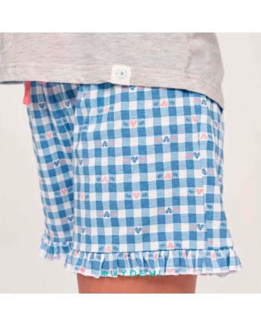 Pijama Mujer Algodón Verano Ramo MuyDemi azul