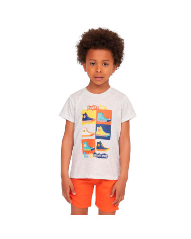 Pijama Niño Algodón Verano Zapatillas MuyDemi rojo