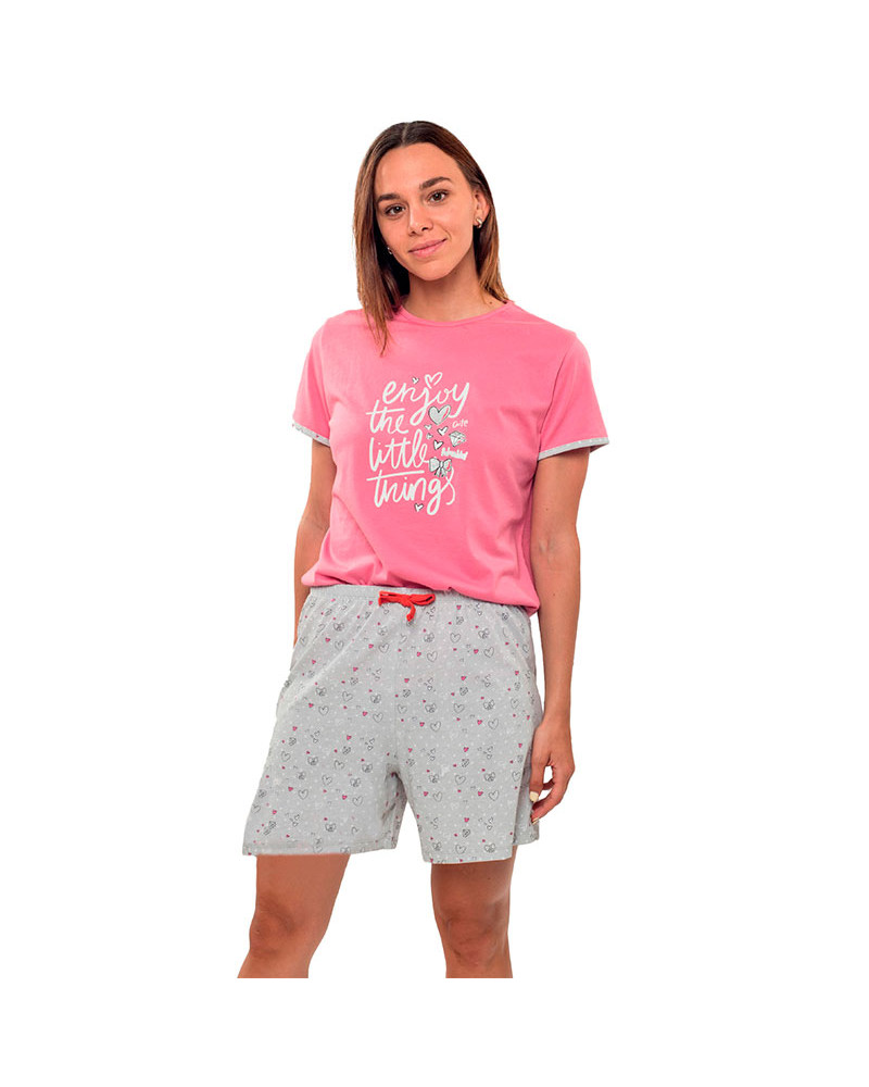Pijama Verano Algodón Enjoy rosa