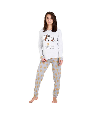 Pijama Invierno Perchado Señora Dog gris