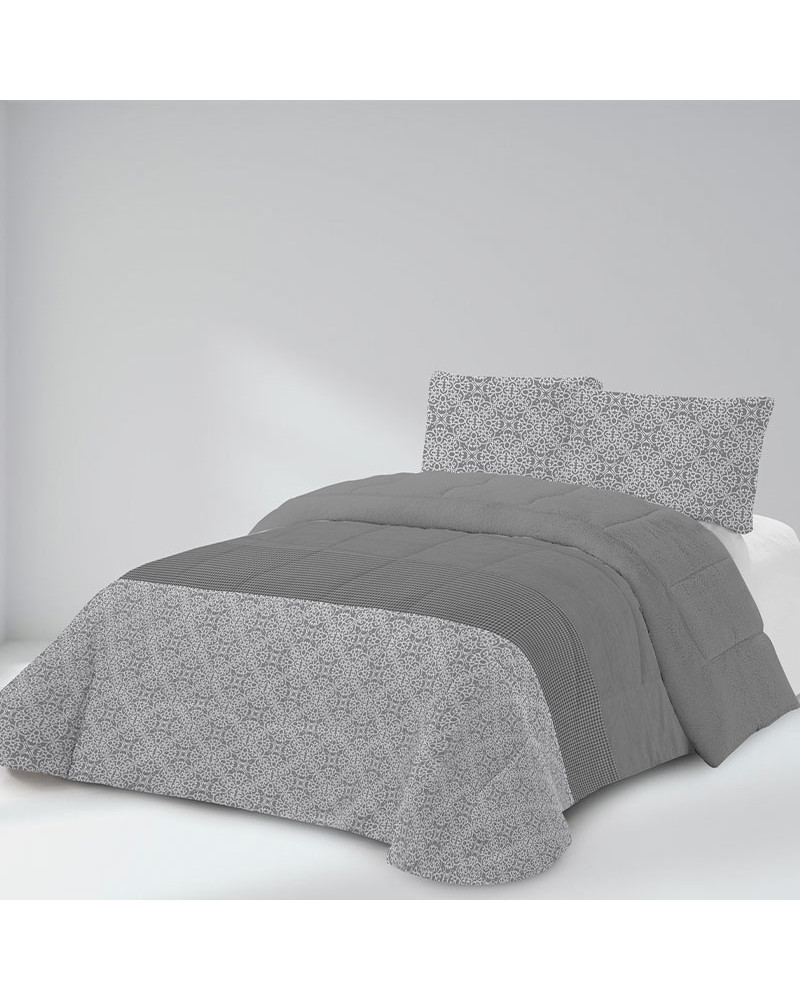 Edredón Sedalina Sherpa Polly 550 Gr/m2 + Funda Cojín gris